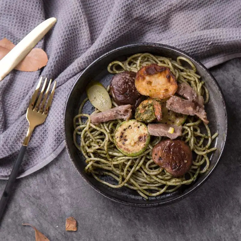 Creative Tableware Ceramic Round Bowl Soup Bowl Vegetable Bowl Rice Bowl Large Bowl Deep Dish Western Food Bowl Plate Soup Plate colegio culinario de morelia