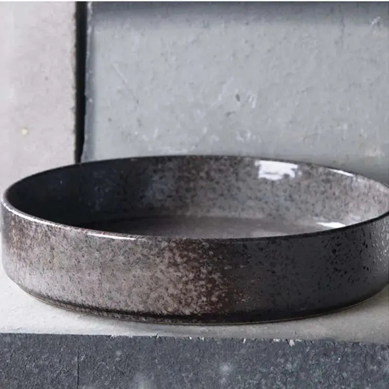 Creative Tableware Ceramic Round Bowl Soup Bowl Vegetable Bowl Rice Bowl Large Bowl Deep Dish Western Food Bowl Plate Soup Plate colegio culinario de morelia