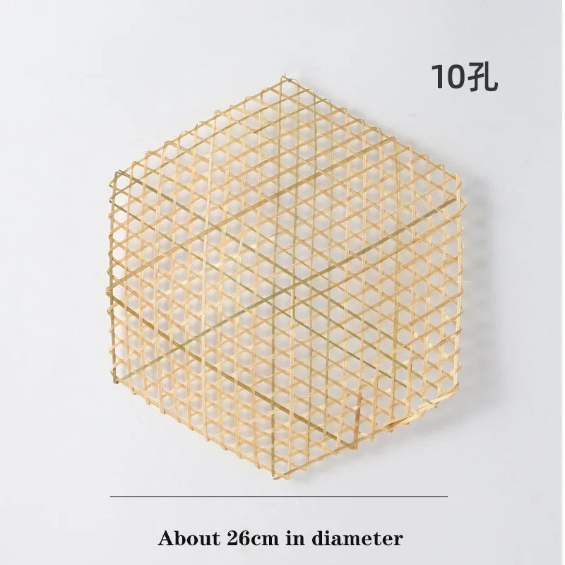 3pcs Hexagonal Bamboo Woven Bamboo Net Meal Mat Bamboo Steaming Mat Kindergarten Manual DIY Pendant Display Christmas Decoration Chef's Market