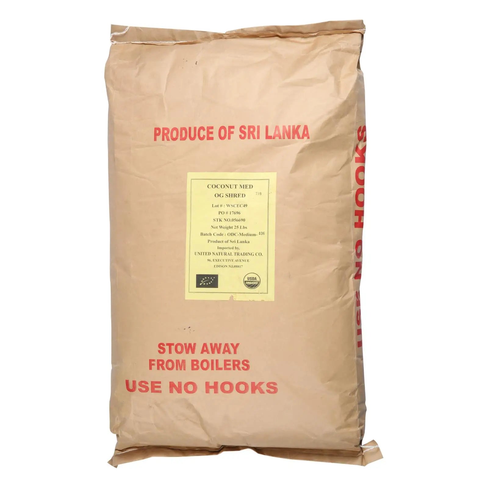 UD2 Organic Shredded Coconut Medium Unsulphured Preserved in Water Sweet Taste Bulk Dried Fruit Case of 25 Lbs AD & FD Processed Chef's Market