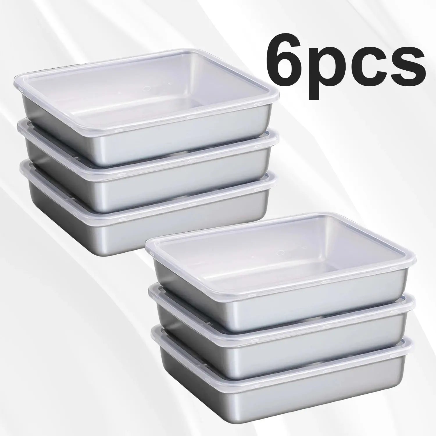 6pcs Stainless Steel Food Storage Container Large Capacity Suitable for Vegetables Fruits Fresh Meat and Various Foods colegio culinario de morelia