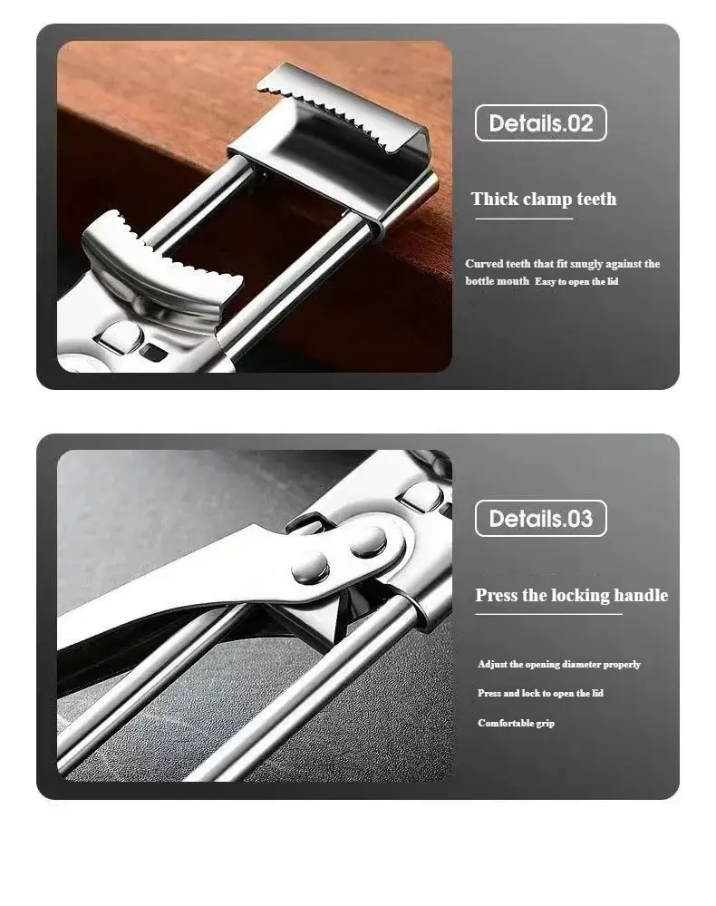 Can Opener Adjustable Stainless Steel Non-Slip Multifunction Manual Jar Bottle Bottle Lid Opener Gadget Home Gadgets Accessories colegio culinario de morelia