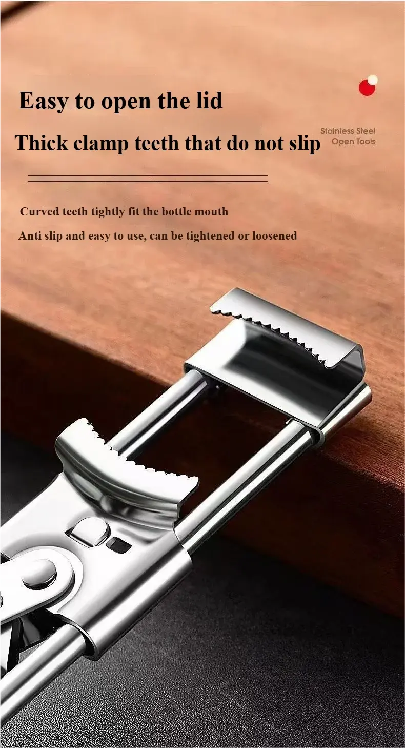 Can Opener Adjustable Stainless Steel Non-Slip Multifunction Manual Jar Bottle Bottle Lid Opener Gadget Home Gadgets Accessories colegio culinario de morelia