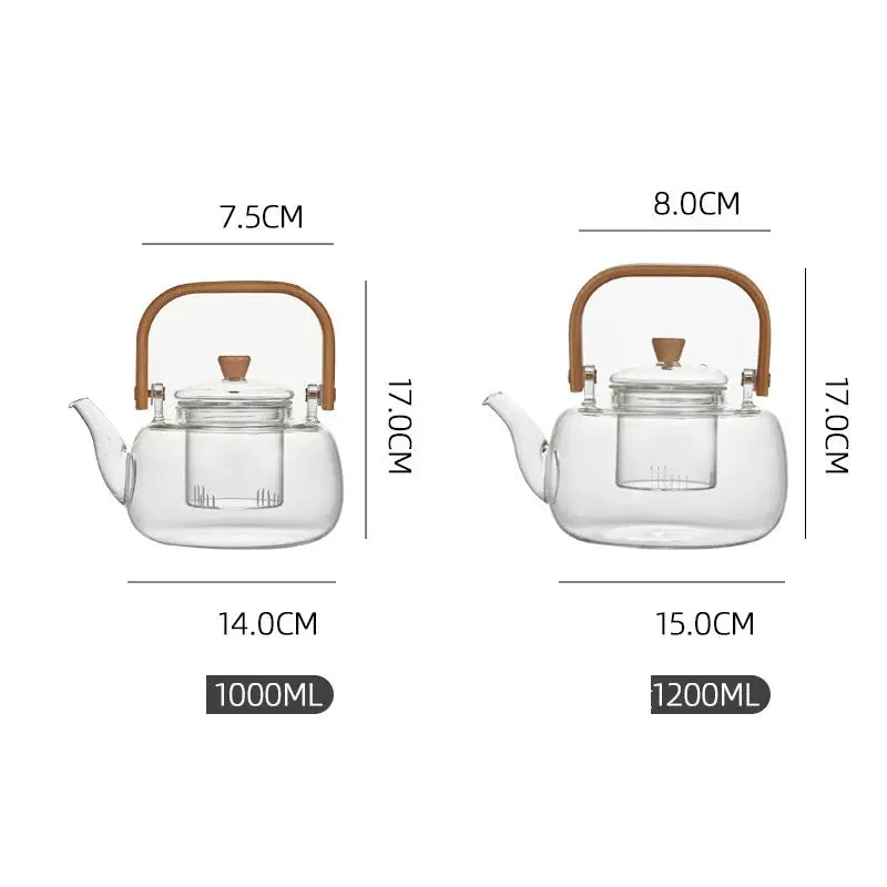 Heat Resistant Glass Teapot with Tea Strainer Infuser Flower Kettle for Electric Ceramic Stoves Kung Fu Teaware for Gas Stoves colegio culinario de morelia