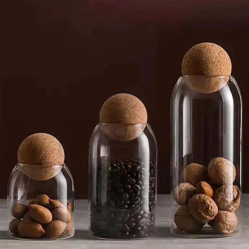 Glass Sealed Jar Kitchen Miscellaneous Grain Storage Jar Coffee Bean Transparent Glass Product Storage Jar colegio culinario de morelia