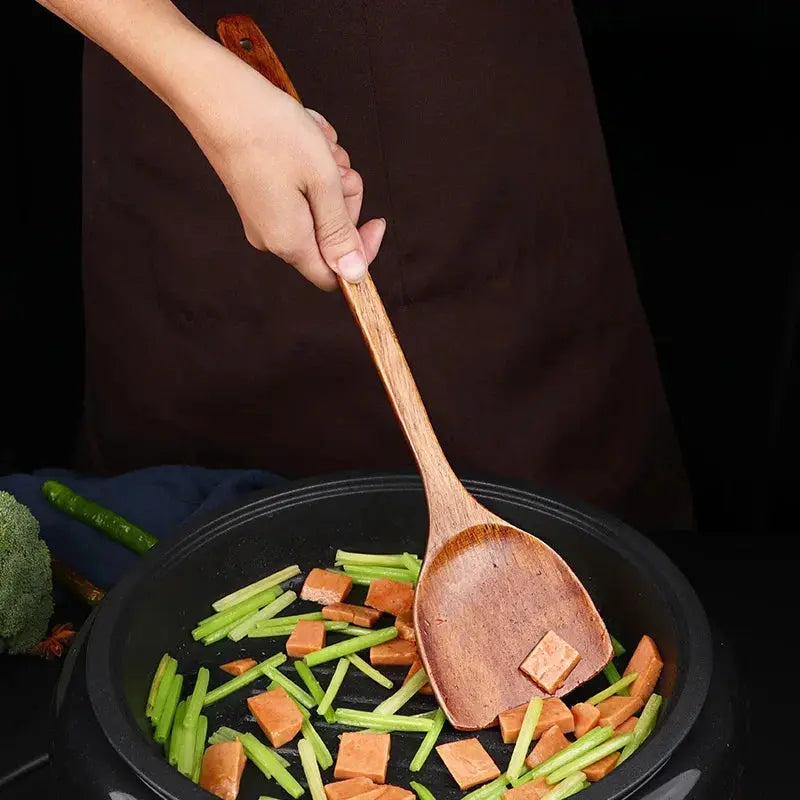 5-Piece Wooden Cooking Utensils Set – Non-Stick Kitchen Tools with Spoons & Spatulas, Heat-Resistant Cookware for Daily Use colegio culinario de morelia