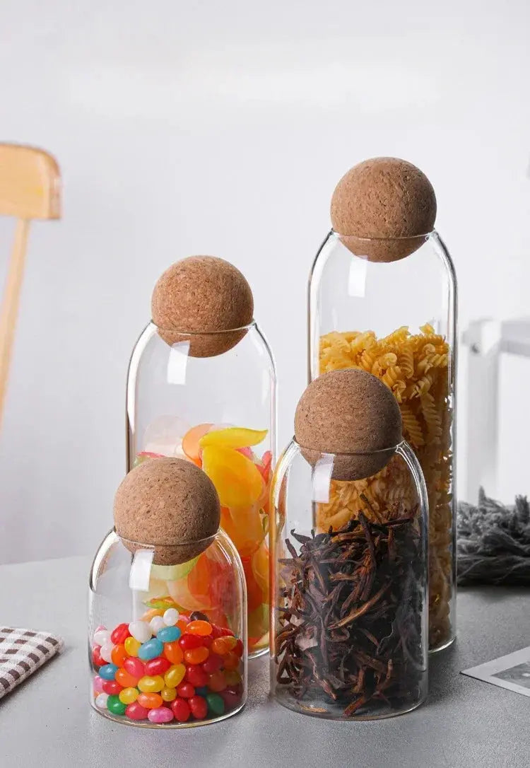 Glass Sealed Jar Kitchen Miscellaneous Grain Storage Jar Coffee Bean Transparent Glass Product Storage Jar colegio culinario de morelia