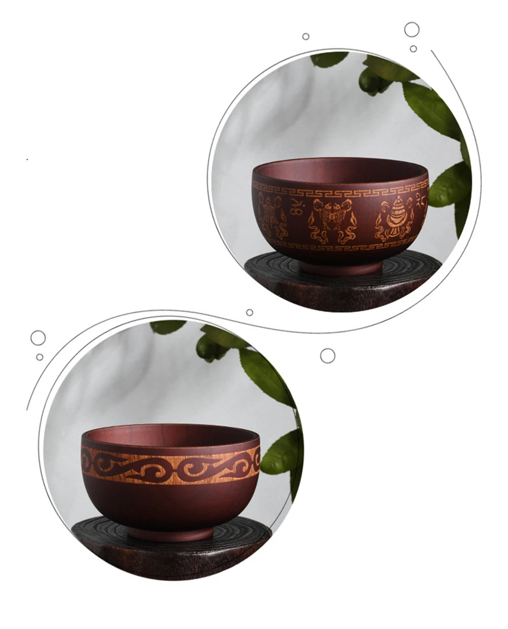 Wooden Bowl Japanese Style Wood Rice Soup Bowl Salad Bowl Food Container Large Small Bowl for Kids Tableware Wooden Utensils Chef's Market