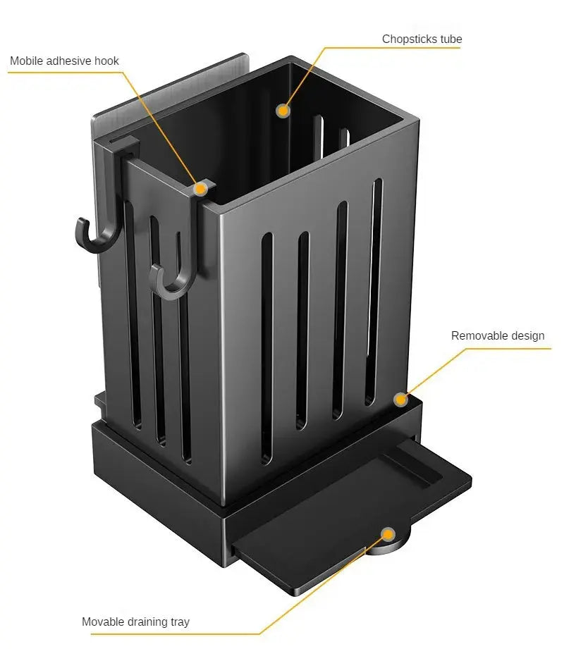 1pcs Kitchen Utensil Rack-Multifunctional Draining Chopstick Holder,Wall-Mounted or Freestanding Cutlery Storage Box, Plastic colegio culinario de morelia