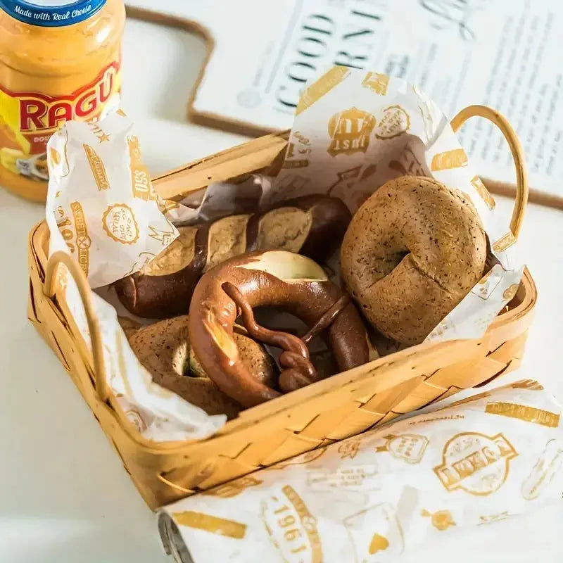 100Pcs Colorful Patterned Greaseproof Paper Food Wrapping Paper Wax Paper for Baking Sandwiches Hamburgers Snack Basket Liners colegio culinario de morelia