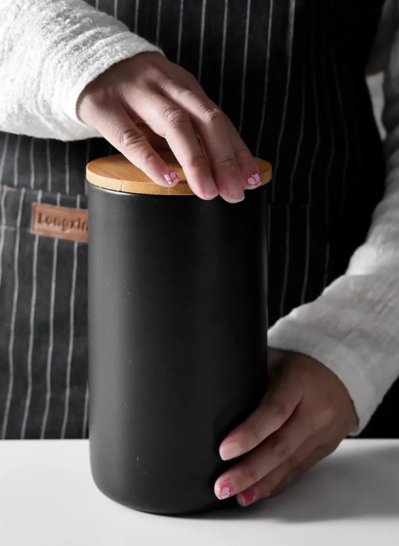 European Ceramic Storage Jar Canister Minimalist Style Kitchen Sealed Grain Dispenser Home Coffee Tea Sugar Container Organizer colegio culinario de morelia