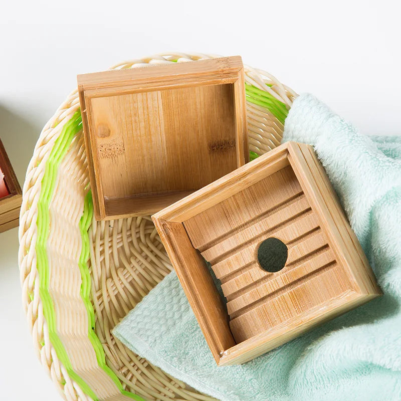Simple bamboo manual soap box Japanese bamboo soap dish bamboo wooden soap rack Chef's Market
