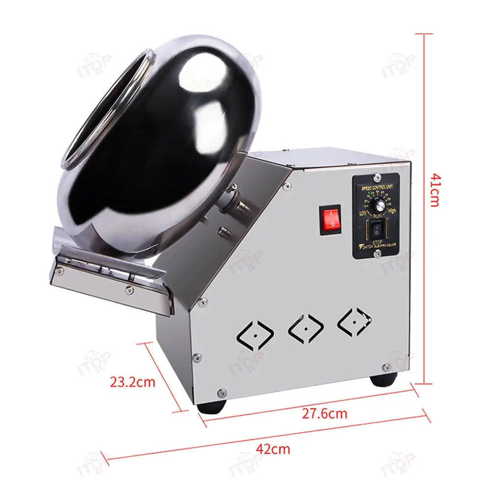 ITOP Chocolate Sugar Coasting Machine 30cm Roller Commercial Small Candy Coater Machine Chocolate Bean Coating Dragee Machine colegio culinario de morelia