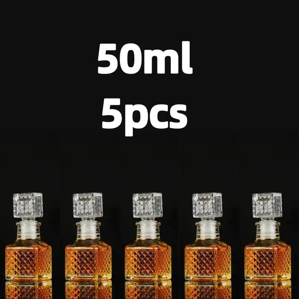 5 10 15 Pcs Whiskey Liquor Bottle 50ml Cute Glass Dispenser Mini Alcohol Guest Gift Wedding Decanter Wine Pot Shot Jars Bar Set colegio culinario de morelia