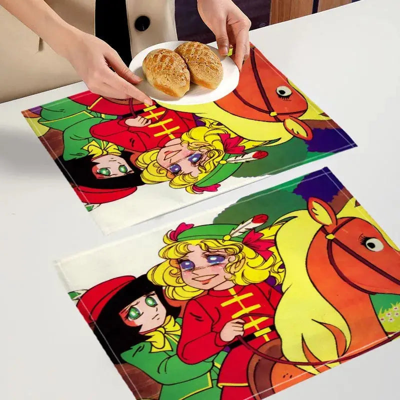 Candy Candy  Placemat Custom Cotton Linen Dining Table Mats Bohemian Coaster Pad Bowl Cup Mat Home Decor 7.17WJY colegio culinario de morelia