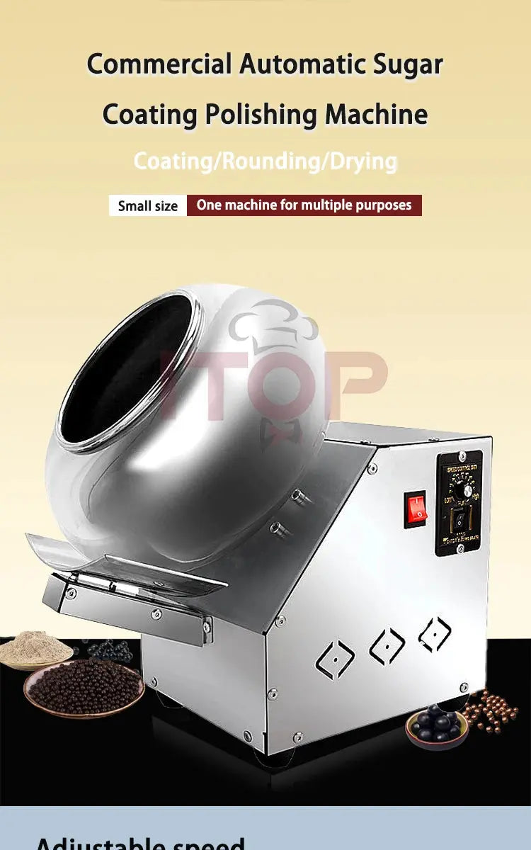 ITOP Chocolate Sugar Coasting Machine 30cm Roller Commercial Small Candy Coater Machine Chocolate Bean Coating Dragee Machine colegio culinario de morelia