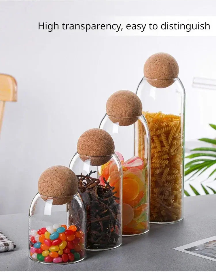 Glass Sealed Jar Kitchen Miscellaneous Grain Storage Jar Coffee Bean Transparent Glass Product Storage Jar colegio culinario de morelia