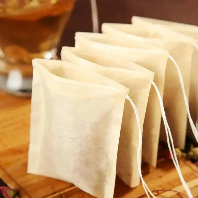 500/100PCS Disposable Teabags with Drawstring Coffee Filter Paper Bag Empty Loose Tea Bags Infuser for Spice Kitchen Teaware colegio culinario de morelia