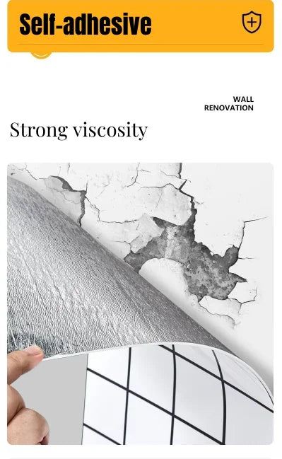 1 roll marble thick foam imitation ceramic tile self-adhesive wallpaper bedroom wallpaper bathroom waterproof wall sticker Chef's Market