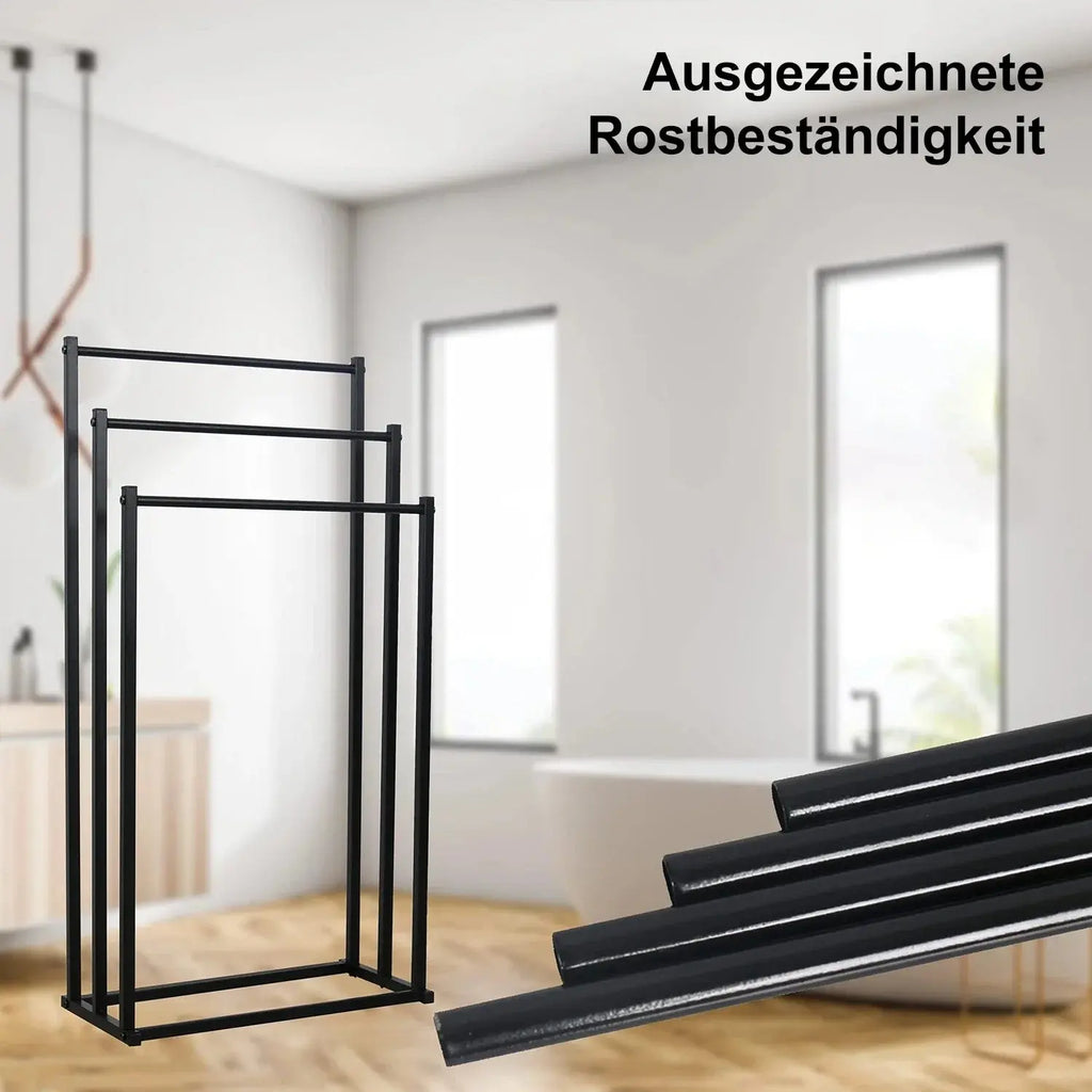 Handtuchhalter, Badezimmer Handtuchstange, Freistehender Handtuchständer, Badetuchhalter, mit 3 Handtuchstangen, Metall colegio culinario de morelia