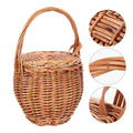 Foldable Picnic Basket Wicker Tray Decor Daily Supplies Multi-function Storage Shopping Bins with Lids colegio culinario de morelia