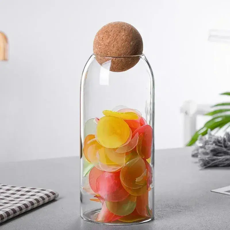 Glass Sealed Jar Kitchen Miscellaneous Grain Storage Jar Coffee Bean Transparent Glass Product Storage Jar colegio culinario de morelia