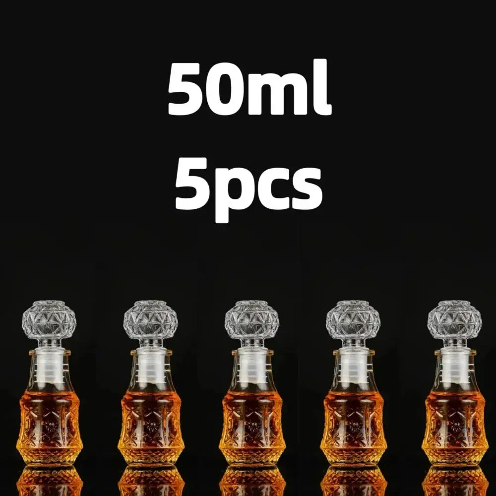 5 10 15 Pcs Whiskey Liquor Bottle 50ml Cute Glass Dispenser Mini Alcohol Guest Gift Wedding Decanter Wine Pot Shot Jars Bar Set colegio culinario de morelia