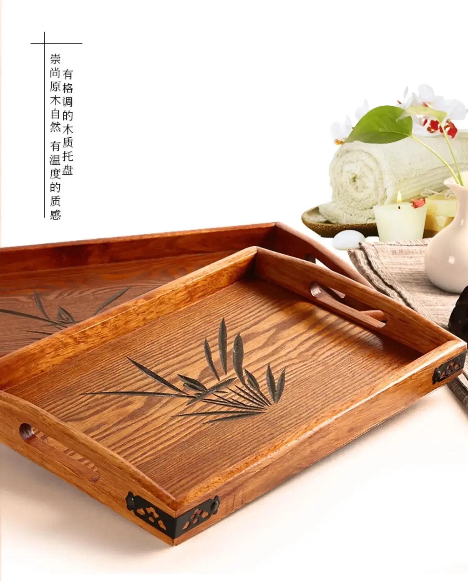 Japanese Wooden Tray Tea Tray Portable Decorative Miscellaneous Storage Tea Set Kitchen Storage Restaurant Service Tray colegio culinario de morelia