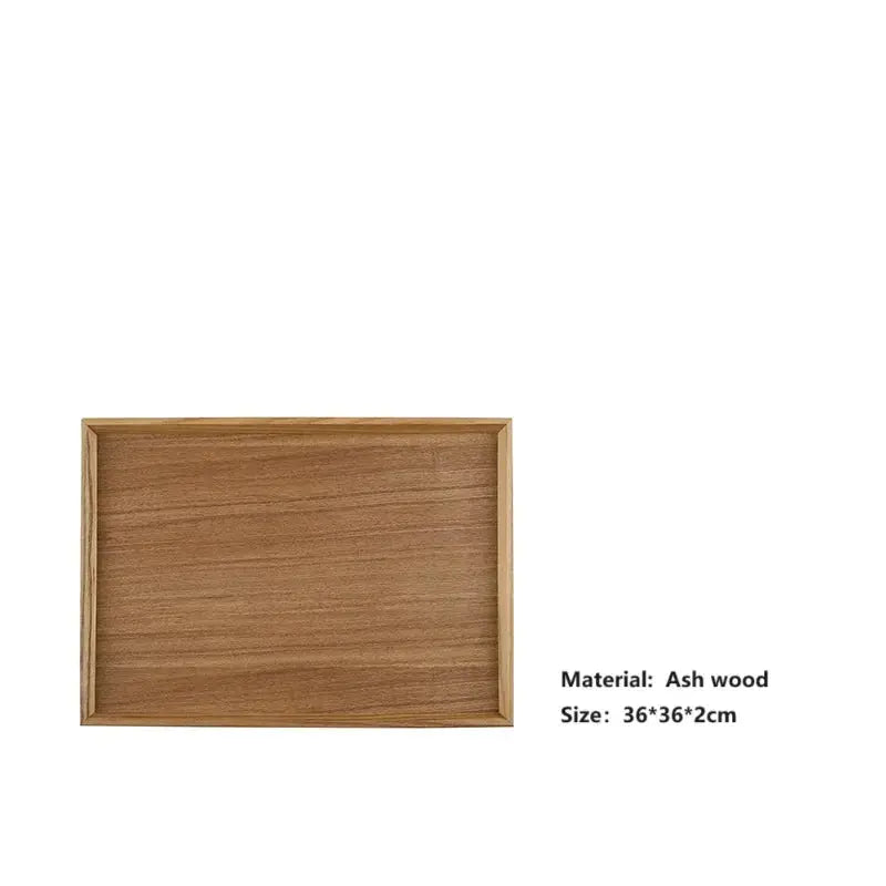 HeMu Natural Walnut Wooden Rectangular Tray Round Beech Handle Tray Kitchen Bread Fruit Shelving Restaurant Hotel Serving Tray colegio culinario de morelia