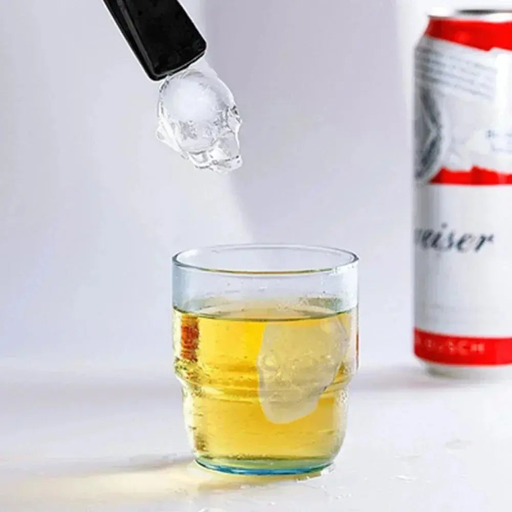 3D Skull Silicone Ice Mould Mold Ice Cube Home Ball Mold Whiskey Cocktail Wine Maker Cream Kitchen Tools Gadgets Dining Bar colegio culinario de morelia