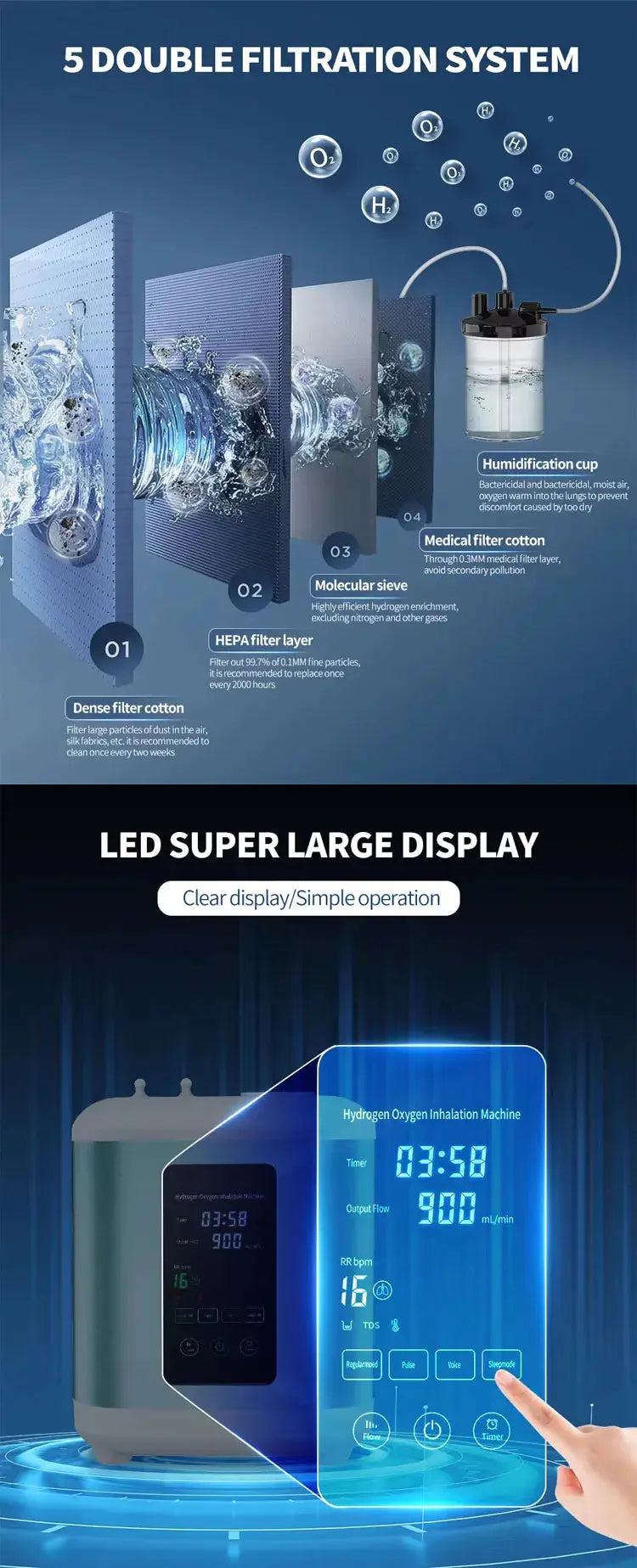 Home Use PEM HHO Therapy Hydrogen H2 Generator Inhaler 600ML/900ML 99.99% Pure Oxyhydrogen Inhalation Therapy Machine colegio culinario de morelia