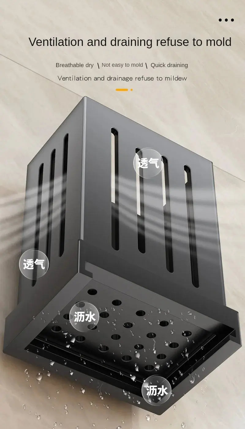 1pcs Kitchen Utensil Rack-Multifunctional Draining Chopstick Holder,Wall-Mounted or Freestanding Cutlery Storage Box, Plastic colegio culinario de morelia