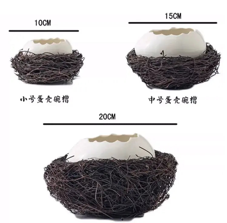 Creative Bird's Nest Decoration Dessert Bowl, Eggshell Bowl, Ceramic Tableware, Baking Pudding Bowl, Egg Steamer, Kitchenware colegio culinario de morelia