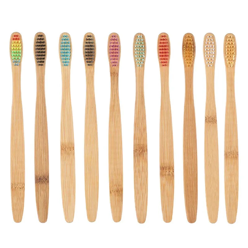 Cross Border Single Bamboo Toothbrush Set Natural Bamboo Toothbrush Tablet Set Ten Pack Bamboo Products Toothbrush Chef's Market