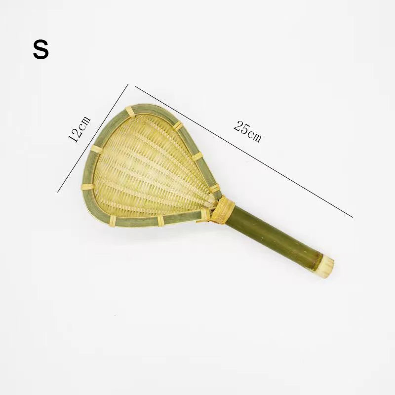 Bamboo weaving colander kitchen bamboo dustpan draining bamboo basket rice sieve scoop fruit basket kitchen storage organizer Chef's Market