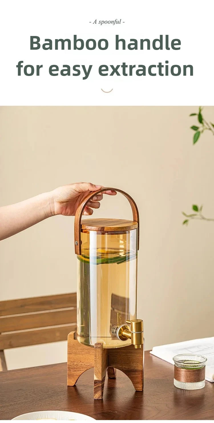 Glass Cold Kettle High-Temperature Resistant Commercial Juice Tank for Home Use Summer Beverage Storage for Kitchen & Bar Chef's Market