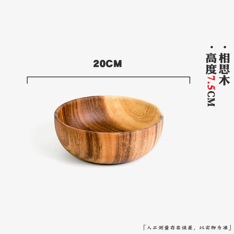 Extra Large Siwood Bowl Tray Set, Round Wooden Tray, Extra Large Salad Bowl, Solid Wood Tray, Custom Mixing Bowls, Ramen Chef's Market