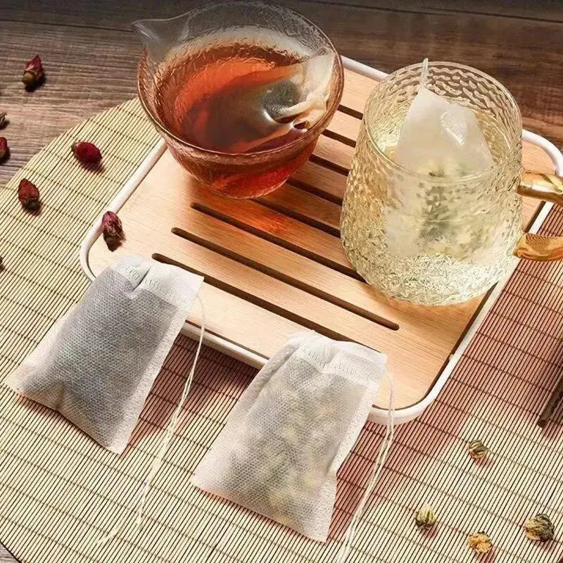 100pcs Disposable Tea Filter Bags; Drawstring Filter Tea Bags colegio culinario de morelia