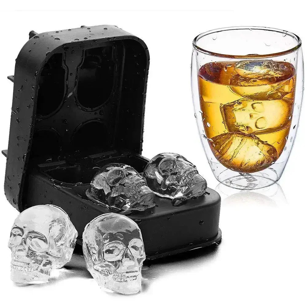 3D Skull Silicone Ice Mould Mold Ice Cube Home Ball Mold Whiskey Cocktail Wine Maker Cream Kitchen Tools Gadgets Dining Bar colegio culinario de morelia