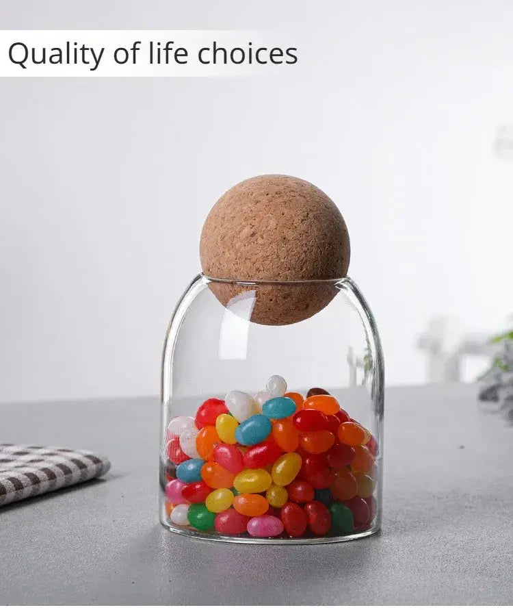 Glass Sealed Jar Kitchen Miscellaneous Grain Storage Jar Coffee Bean Transparent Glass Product Storage Jar colegio culinario de morelia