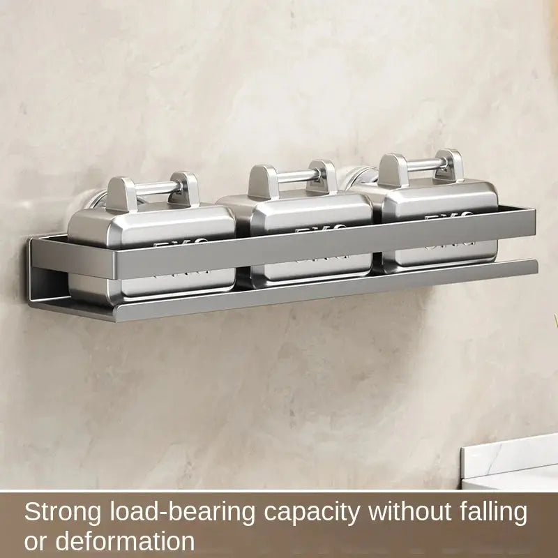 Kitchen suction cup storage rack, wall-mounted seasoning bottle box, multifunctional storage rack for spices, no drilling requir colegio culinario de morelia