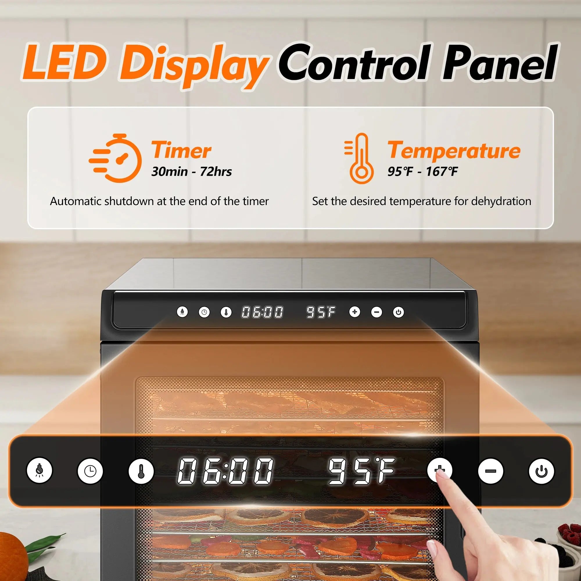 12-Tray 1300W Commercial Grade, 360° Even Drying for Jerky/Fruits, ETL Certified with 72H Timer&LED Display Food Dehydrator colegio culinario de morelia