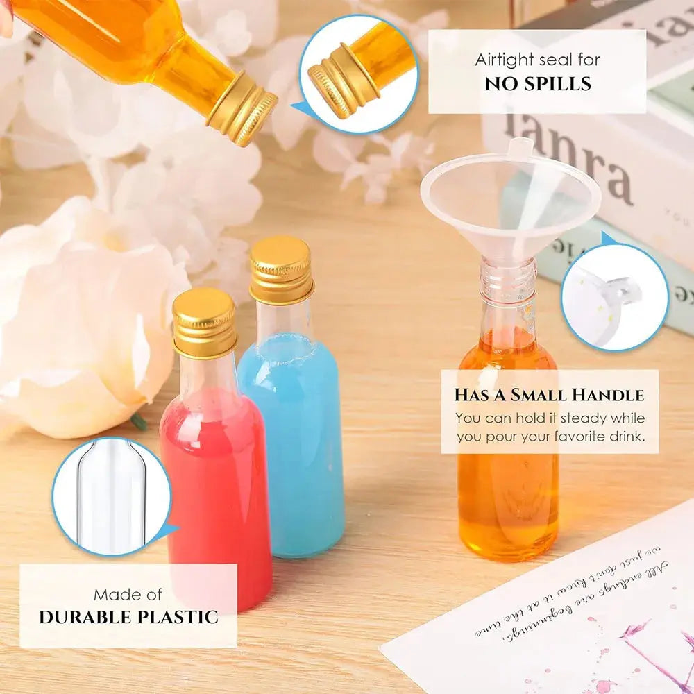 10/30/50/100pcs Mini Liquor Bottles Set 1.7oz Plastic Spirit Bottles Black/Silver/ Gold Caps Alcohol Shot Bottles Juice Bottle colegio culinario de morelia