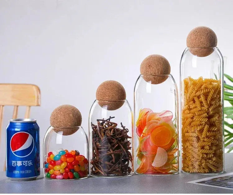 Glass Sealed Jar Kitchen Miscellaneous Grain Storage Jar Coffee Bean Transparent Glass Product Storage Jar colegio culinario de morelia