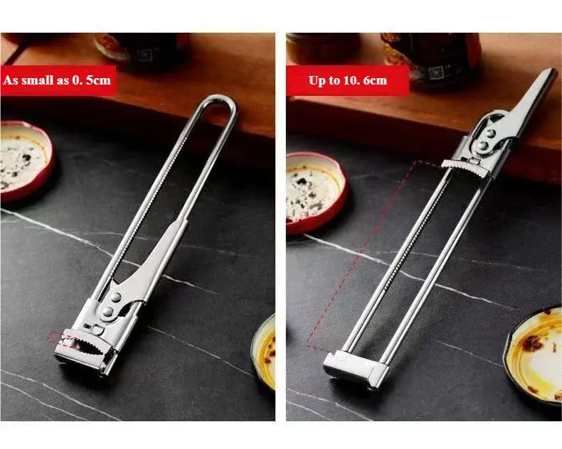 Can Opener Adjustable Stainless Steel Non-Slip Multifunction Manual Jar Bottle Bottle Lid Opener Gadget Home Gadgets Accessories colegio culinario de morelia