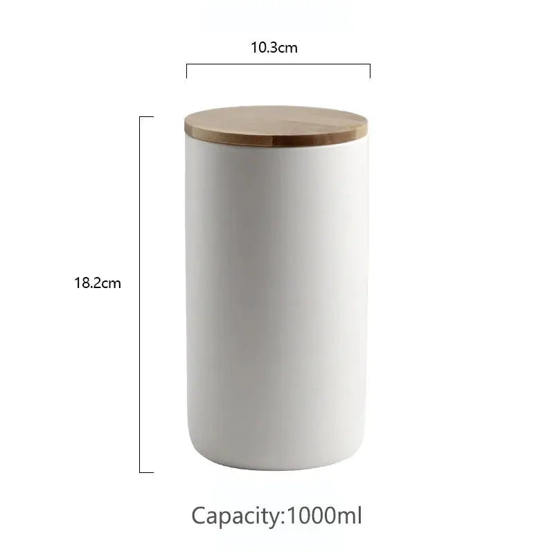 European Ceramic Storage Jar Canister Minimalist Style Kitchen Sealed Grain Dispenser Home Coffee Tea Sugar Container Organizer colegio culinario de morelia