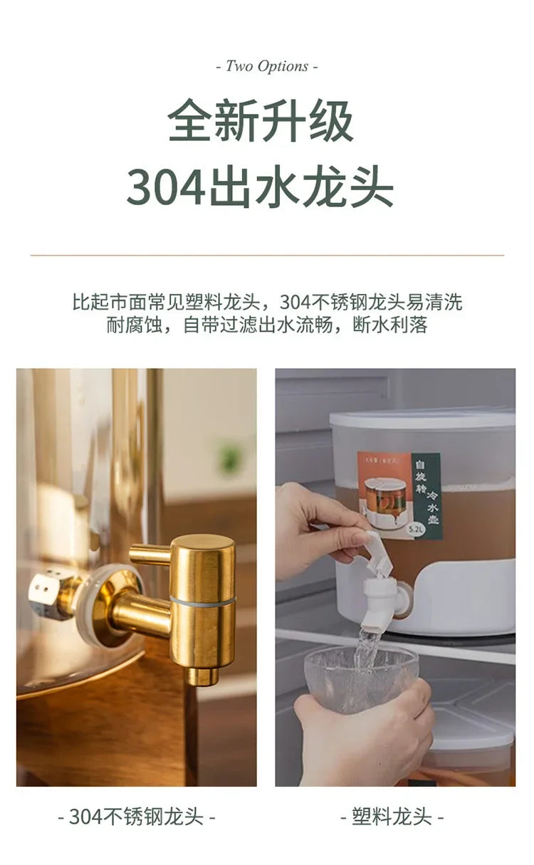 Glass Cold Kettle High-Temperature Resistant Commercial Juice Tank for Home Use Summer Beverage Storage for Kitchen & Bar Chef's Market