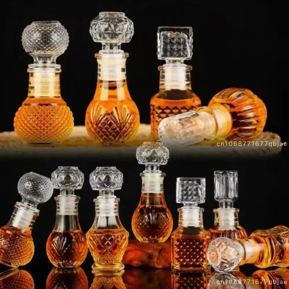 5 10 15 Pcs Whiskey Liquor Bottle 50ml Cute Glass Dispenser Mini Alcohol Guest Gift Wedding Decanter Wine Pot Shot Jars Bar Set colegio culinario de morelia