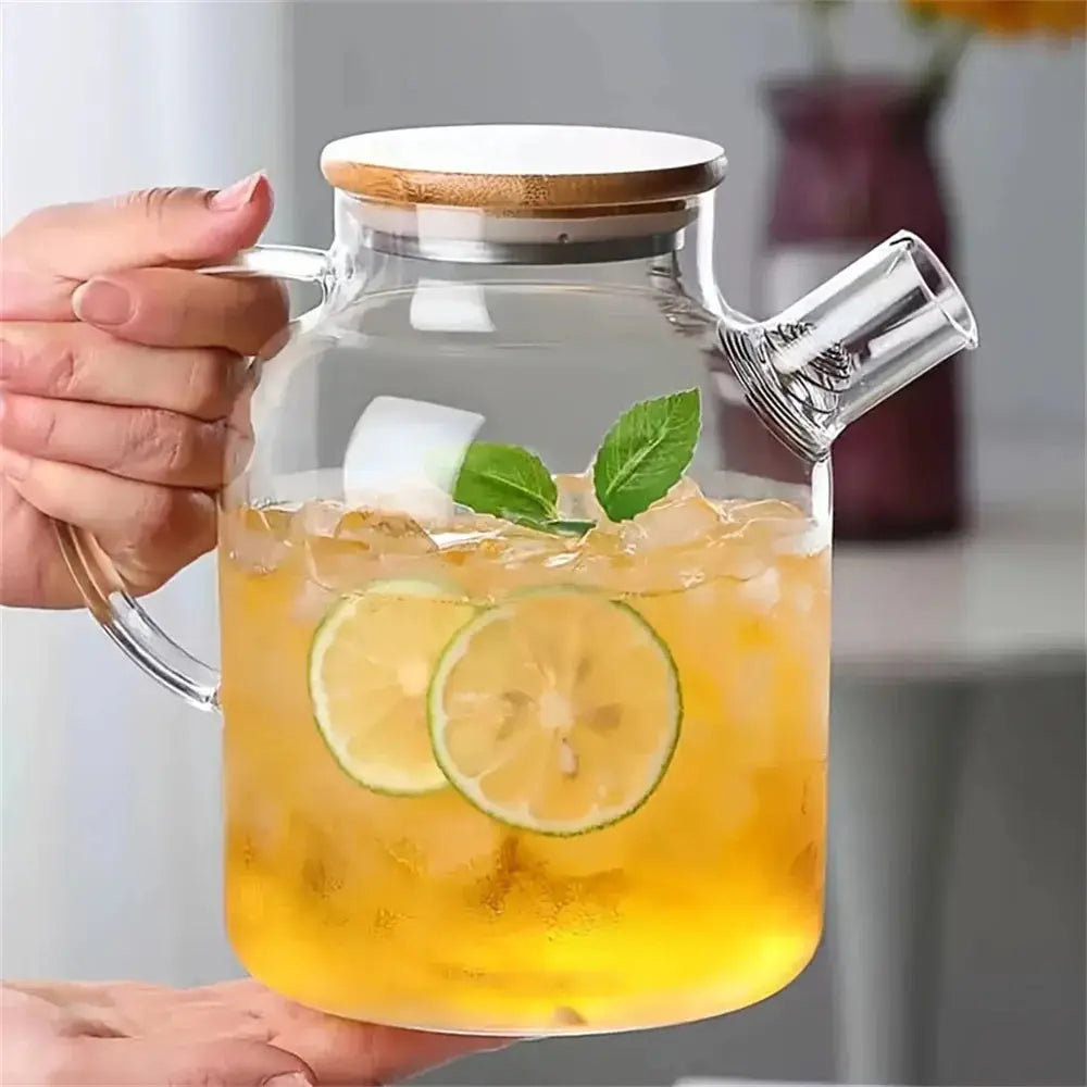 1L/1.8L Large Capacity Glass Teapot High Temperature Resistant Kettle for Steamed Juice Fruit & Iced Tea Home Kitchen Access colegio culinario de morelia
