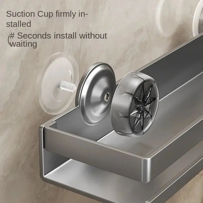 Kitchen suction cup storage rack, wall-mounted seasoning bottle box, multifunctional storage rack for spices, no drilling requir colegio culinario de morelia